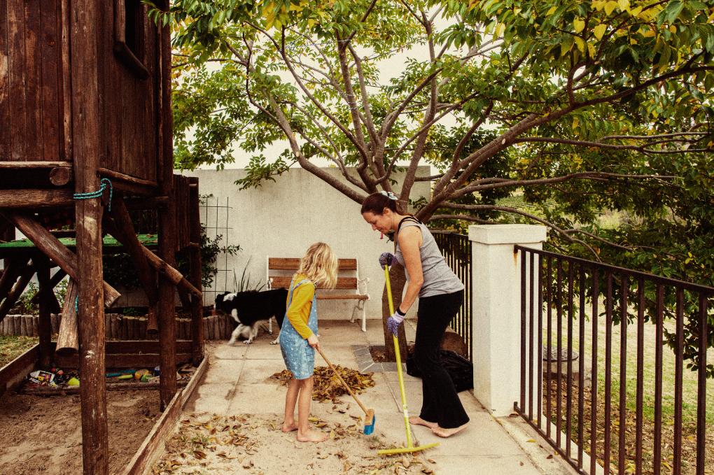 Sweep paths and driveways instead of hosing them down.